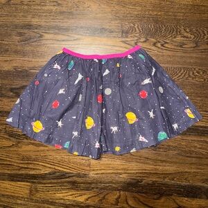 Mini Boden Girls Space-Themed Skirt Planet Multicolor twirly skirt size 9/10